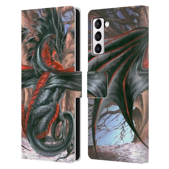 Head Case Designs Officially Licensed Ruth Thompson Dragons Malice Leather Book Wallet Case Cover Compatible with Samsung Galaxy S21+ 5G