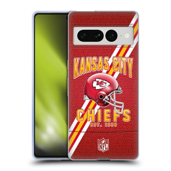 Head Case Designs NFL Kansas City Chiefs Logo Art Football Stripes Soft Gel Case for Google Pixel 7 Pro