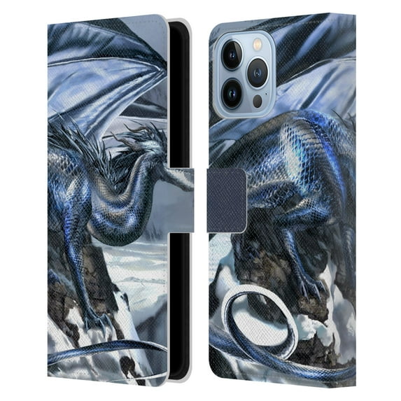 Head Case Designs Officially Licensed Ruth Thompson Dragons Silverblood Leather Book Wallet Case Cover Compatible with Apple iPhone 13 Pro Max