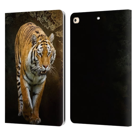 Head Case Designs Officially Licensed Simone Gatterwe Animals Siberian Tiger Leather Book Wallet Case Cover Compatible with Apple iPad 9.7 2017 / iPad 9.7 2018