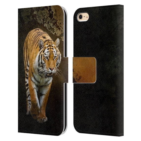 Head Case Designs Officially Licensed Simone Gatterwe Animals Siberian Tiger Leather Book Wallet Case Cover Compatible with Apple iPhone 6 / iPhone 6s