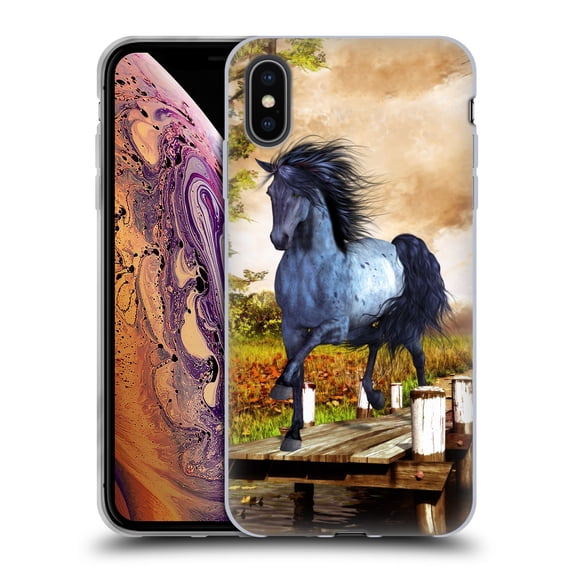 Head Case Designs Officially Licensed Simone Gatterwe Horses On The Lake Soft Gel Case Compatible with Apple iPhone XS Max