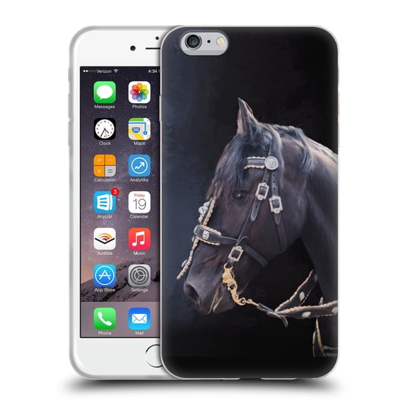 Head Case Designs Officially Licensed Simone Gatterwe Pegasus And Unicorns Friesian Horse Soft Gel Case Compatible with Apple iPhone 6 Plus / iPhone 6s Plus
