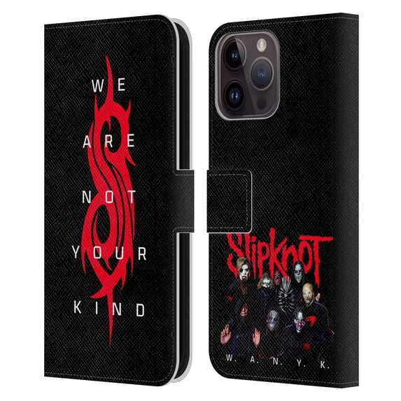 Head Case Designs Officially Licensed Slipknot We Are Not Your Kind Logo Leather Book Wallet Case Cover Compatible with Apple iPhone 15 Pro Max