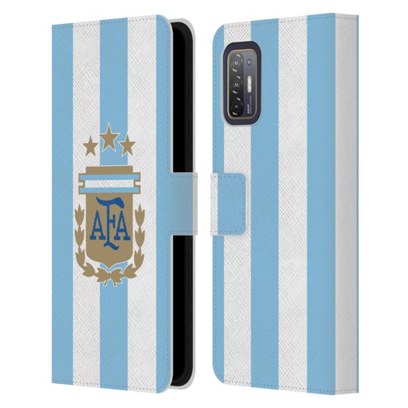 Head Case Designs Officially Licensed Argentina National Football Team 2024/25 Crest Kit Home Leather Wallet Case Compatible with HTC Desire 21 Pro 5G
