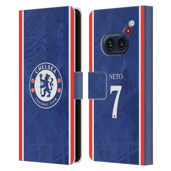 Head Case Designs Officially Licensed Chelsea Football Club 2025/26 Players Home Kit Pedro Neto Leather Wallet Case Compatible with Nothing Phone (2a)