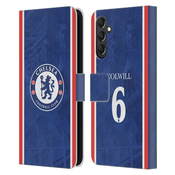 Head Case Designs Officially Licensed Chelsea Football Club 2025/26 Players Home Kit Levi Colwill Leather Wallet Case Compatible with Samsung Galaxy A24 4G / M34 5G