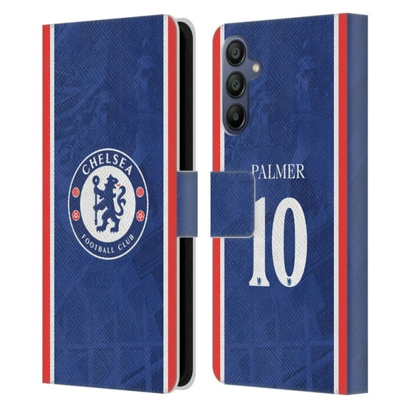 Head Case Designs Officially Licensed Chelsea Football Club 2025/26 Players Home Kit Cole Palmer Leather Wallet Case Compatible with Samsung Galaxy A15