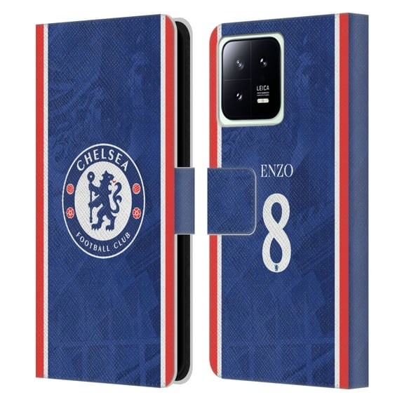 Head Case Designs Officially Licensed Chelsea Football Club 2025/26 Players Home Kit Enzo Fernández Leather Wallet Case Compatible with Xiaomi 13 5G