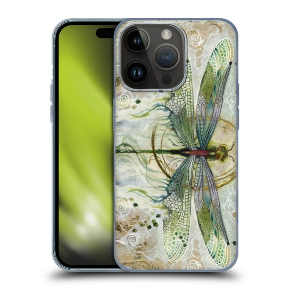 Head Case Designs Officially Licensed Stephanie Law Immortal Ephemera Damselfly 2 Soft Gel Case Compatible with Apple iPhone 15 Pro