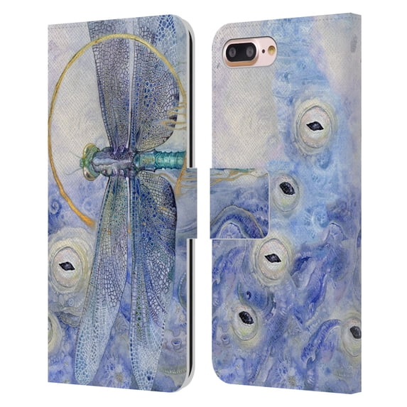 Head Case Designs Officially Licensed Stephanie Law Immortal Ephemera Dragonfly Leather Book Wallet Case Cover Compatible with Apple iPhone 7 Plus / iPhone 8 Plus