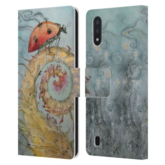 Head Case Designs Officially Licensed Stephanie Law Immortal Ephemera Ladybird Leather Book Wallet Case Cover Compatible with Samsung Galaxy A01 (2020)
