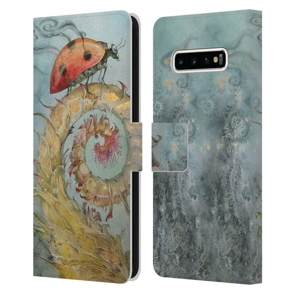 Head Case Designs Officially Licensed Stephanie Law Immortal Ephemera Ladybird Leather Book Wallet Case Cover Compatible with Samsung Galaxy S10+ / S10 Plus