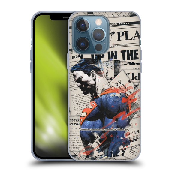 Head Case Designs Officially Licensed Superman DC Comics 80th Anniversary Newspaper Soft Gel Case Compatible with Apple iPhone 13 Pro