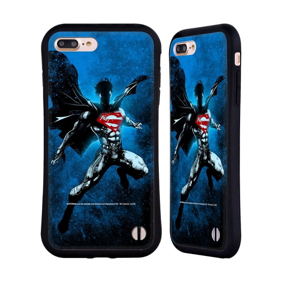Head Case Designs Officially Licensed Superman DC Comics 80th Anniversary Splatter Hybrid Case Compatible with Apple iPhone 7 Plus / iPhone 8 Plus