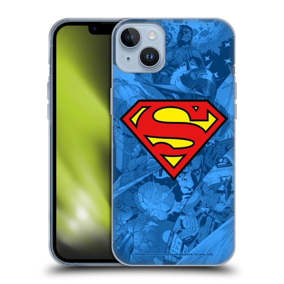 Head Case Designs Officially Licensed Superman DC Comics Comicbook Art Collage Soft Gel Case Compatible with Apple iPhone 14 Plus