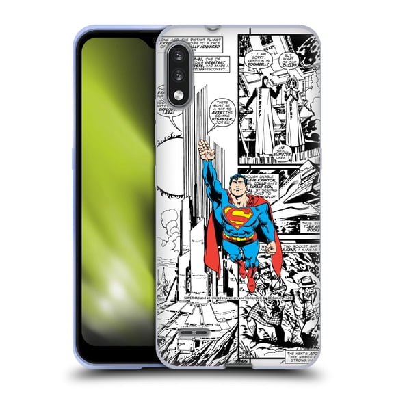 Head Case Designs Officially Licensed Superman DC Comics Comicbook Art Flight Soft Gel Case Compatible with LG K22