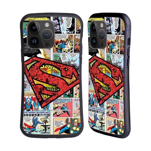 Head Case Designs Officially Licensed Superman DC Comics Comicbook Art Oversized Logo Hybrid Case Compatible with Apple iPhone 15 Pro Max