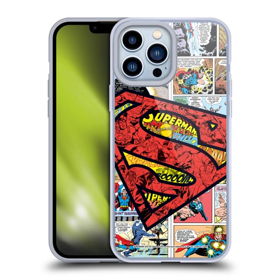 Head Case Designs Officially Licensed Superman DC Comics Comicbook Art Oversized Logo Soft Gel Case Compatible with Apple iPhone 13 Pro Max