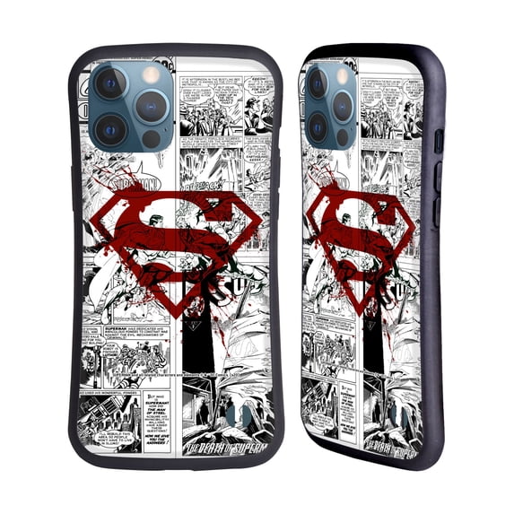 Head Case Designs Officially Licensed Superman DC Comics Comicbook Art Red Logo Splatter Hybrid Case Compatible with Apple iPhone 13 Pro Max