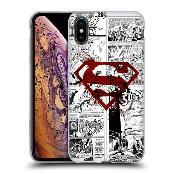 Head Case Designs Officially Licensed Superman DC Comics Comicbook Art Red Logo Splatter Soft Gel Case Compatible with Apple iPhone XS Max