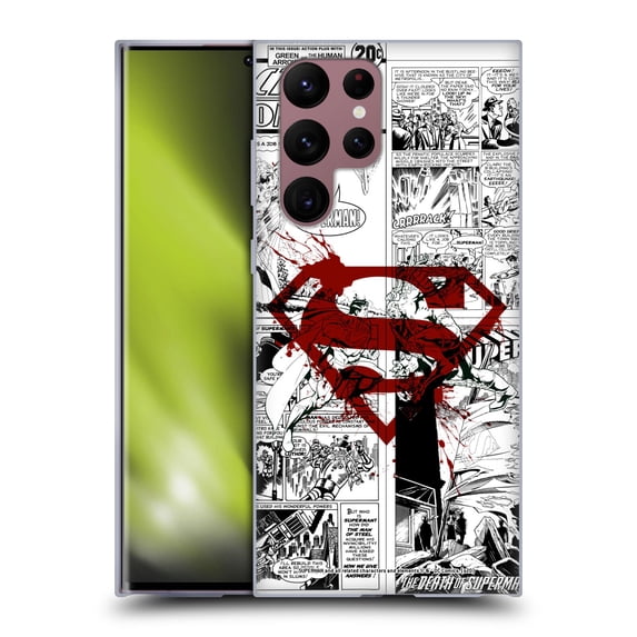 Head Case Designs Officially Licensed Superman DC Comics Comicbook Art Red Logo Splatter Soft Gel Case Compatible with Samsung Galaxy S22 Ultra 5G