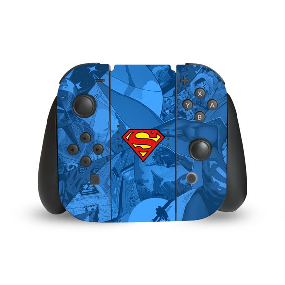 Head Case Designs Officially Licensed Superman DC Comics Logos And Comic Book Collage Vinyl Sticker Skin Decal Cover Compatible with Nintendo Switch Joy Controller