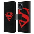 thumbnail image 1 of Head Case Designs Officially Licensed Superman DC Comics Logos Black And Red Leather Book Wallet Case Cover Compatible with Apple iPhone 15, 1 of 6