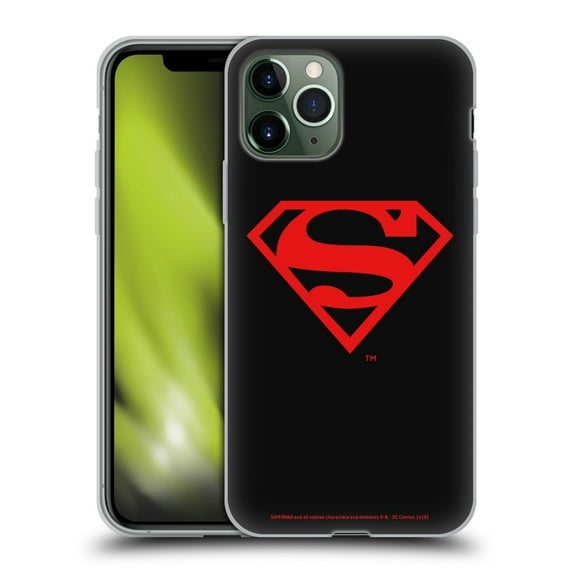Head Case Designs Officially Licensed Superman DC Comics Logos Black And Red Soft Gel Case Compatible with Apple iPhone 11 Pro