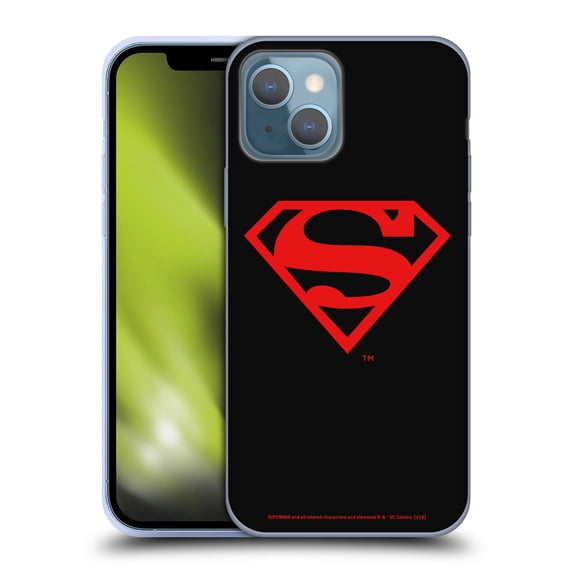 Head Case Designs Officially Licensed Superman DC Comics Logos Black And Red Soft Gel Case Compatible with Apple iPhone 13