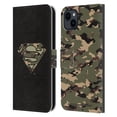 thumbnail image 1 of Head Case Designs Officially Licensed Superman DC Comics Logos Camouflage Leather Book Wallet Case Cover Compatible with Apple iPhone 15 Plus, 1 of 6