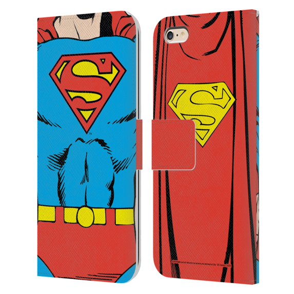 Head Case Designs Officially Licensed Superman DC Comics Logos Classic Costume Leather Book Wallet Case Cover Compatible with Apple iPhone 6 Plus / iPhone 6s Plus