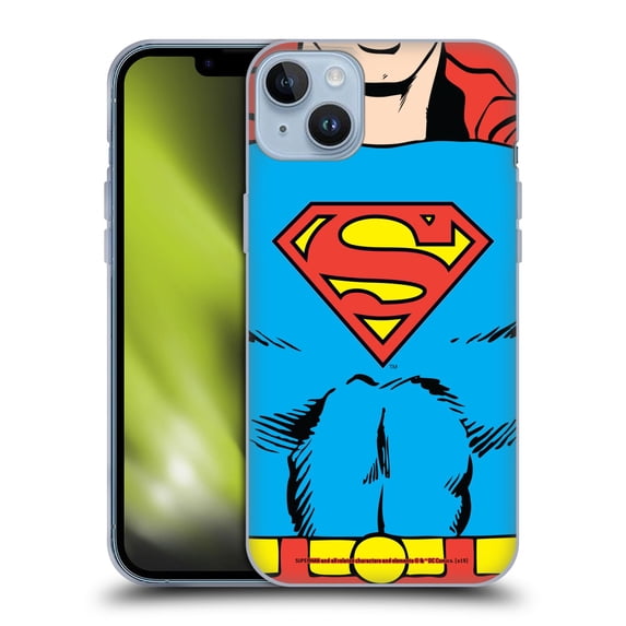 Head Case Designs Officially Licensed Superman DC Comics Logos Classic Costume Soft Gel Case Compatible with Apple iPhone 14 Plus