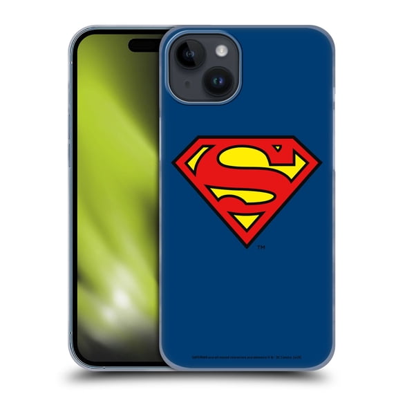 Head Case Designs Officially Licensed Superman DC Comics Logos Classic Hard Back Case Compatible with Apple iPhone 15 Plus