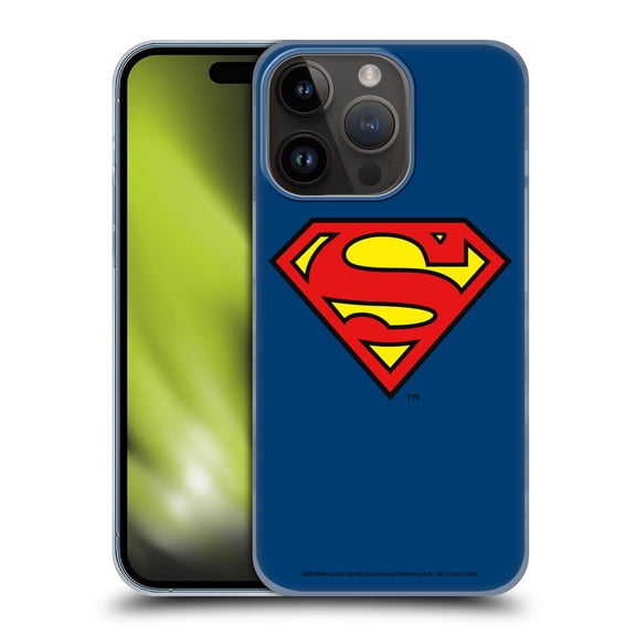 Head Case Designs Officially Licensed Superman DC Comics Logos Classic Hard Back Case Compatible with Apple iPhone 15 Pro