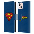 thumbnail image 1 of Head Case Designs Officially Licensed Superman DC Comics Logos Classic Leather Book Wallet Case Cover Compatible with Apple iPhone 13, 1 of 6