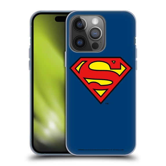 Head Case Designs Officially Licensed Superman DC Comics Logos Classic Soft Gel Case Compatible with Apple iPhone 14 Pro