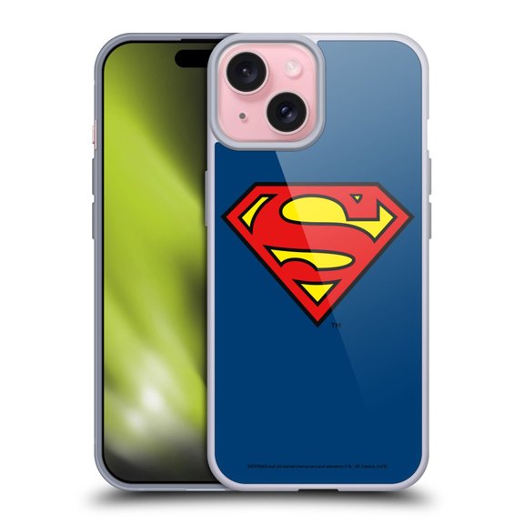 Head Case Designs Superman DC Comics Logos Classic Soft Gel Case for Apple iPhone 15