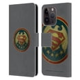 thumbnail image 1 of Head Case Designs Officially Licensed Superman DC Comics Logos Distressed Badge Leather Book Wallet Case Cover Compatible with Apple iPhone 15 Pro, 1 of 6