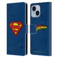 thumbnail image 1 of Head Case Designs Officially Licensed Superman DC Comics Logos Distressed Leather Book Wallet Case Cover Compatible with Apple iPhone 14 Plus, 1 of 6