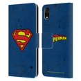 thumbnail image 1 of Head Case Designs Officially Licensed Superman DC Comics Logos Distressed Leather Book Wallet Case Cover Compatible with Apple iPhone XR, 1 of 6