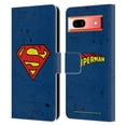 thumbnail image 1 of Head Case Designs Officially Licensed Superman DC Comics Logos Distressed Leather Book Wallet Case Cover Compatible with Google Pixel 7a, 1 of 6