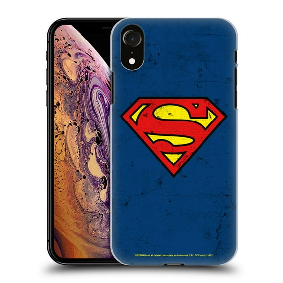 Head Case Designs Officially Licensed Superman DC Comics Logos Distressed Look Hard Back Case Compatible with Apple iPhone XR