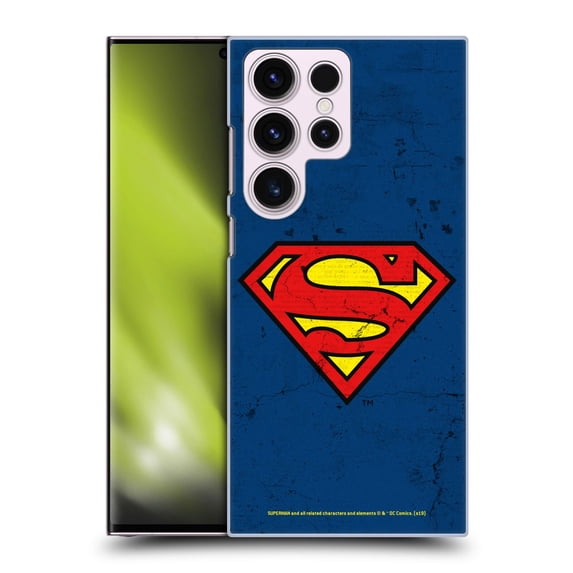Head Case Designs Officially Licensed Superman DC Comics Logos Distressed Look Hard Back Case Compatible with Samsung Galaxy S23 Ultra 5G