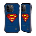 thumbnail image 1 of Head Case Designs Officially Licensed Superman DC Comics Logos Distressed Look Hybrid Case Compatible with Apple iPhone 15 Pro, 1 of 7