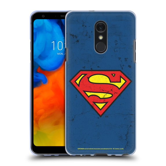 Head Case Designs Officially Licensed Superman DC Comics Logos Distressed Look Soft Gel Case Compatible with LG Q Stylus / Q Stylo 4