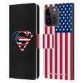 thumbnail image 1 of Head Case Designs Officially Licensed Superman DC Comics Logos U.S. Flag 2 Leather Book Wallet Case Cover Compatible with Apple iPhone 15 Pro, 1 of 6