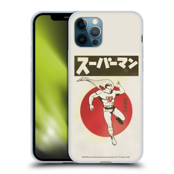 Head Case Designs Officially Licensed Superman DC Comics Vintage Fashion Japanese Flag Soft Gel Case Compatible with Apple iPhone 12 / iPhone 12 Pro