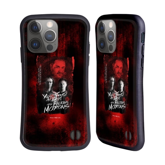 Head Case Designs Officially Licensed Supernatural Graphic Castiel Hybrid Case Compatible with Apple iPhone 14 Pro