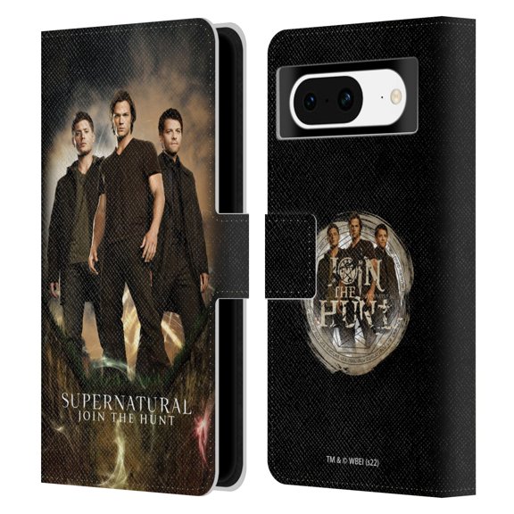 Head Case Designs Officially Licensed Supernatural Key Art Sam, Dean & Castiel 2 Leather Book Wallet Case Cover Compatible with Google Pixel 8